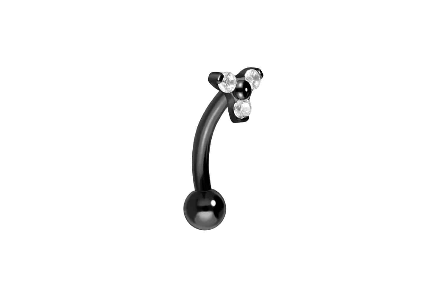 Titan Piercing Banane mit Push Fit KRISTALLBLUME